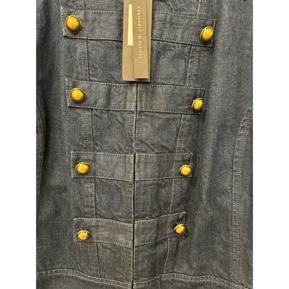 Banana Republic $168 Military NWT Dark Blue Denim Structured Jacket Large - Picture 7 of 9